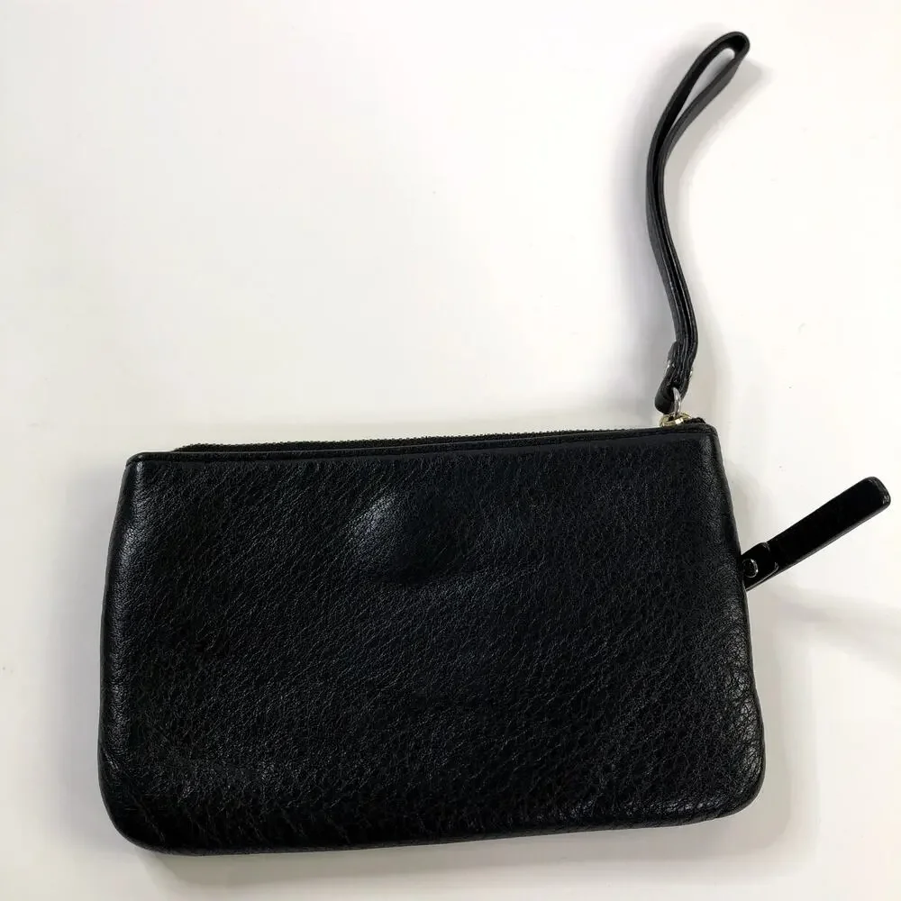 Kate Spade Black Pebbled Leather Wristlet / Clutch #Q331 PLS READ HRJ